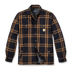 Relaxed Fit Flannel Sherpa-Lined Shirt Jack | Black