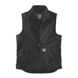 Sherpa-Lined Mock-Neck Vest | Black | Choose Size