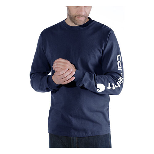 Carhartt L/S-T-Shirt Mit Logo Am Ärmel | Marine | Wählen Sie Größe