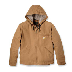 Jacke Mit Sherpa-Futter Und Gewaschener Ente | Braun | Wählen Sie Größe