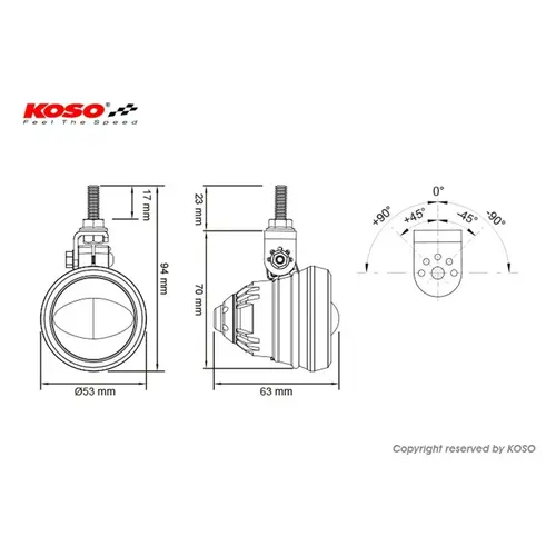 KOSO Aurora LED Mistlamp zwart