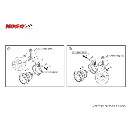 KOSO Aurora LED Mistlamp zwart