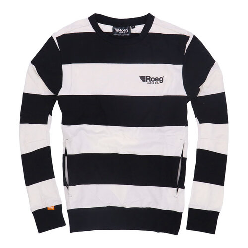 Roeg Sweat-Shirt À Rayures Shawn | Blanc Cassé/Noir | Choisissez La Taille
