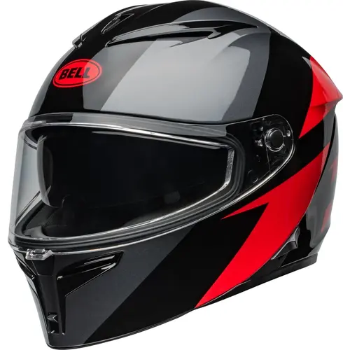 Bell Lithium Helm - Shear Gloss Metallic Grau/Rot