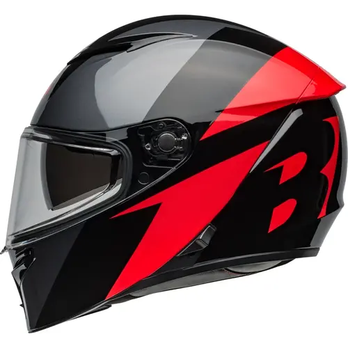 Bell Lithiumhelm - Shear Gloss Metallic Grijs/Rood