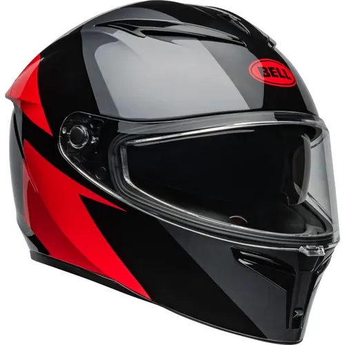 Bell Lithiumhelm - Shear Gloss Metallic Grijs/Rood