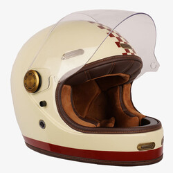 Roadster III Helm | Creme/Rot | Wählen Sie Größe