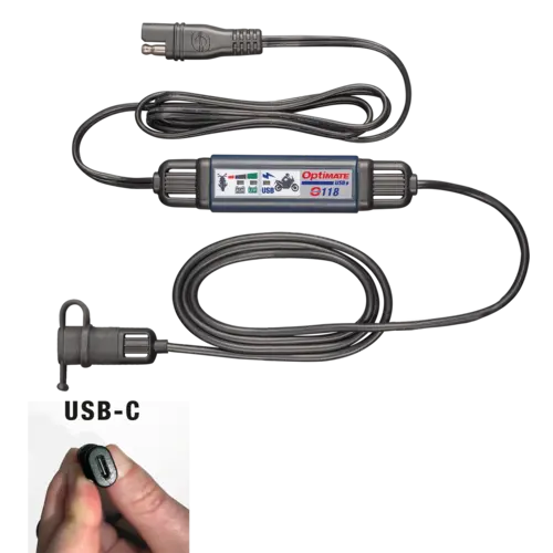 Tecmate Batterij naar USB-C-oplader