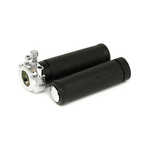 1 "Chrome Throttle Dual Cable Including Grips For Harley Davidson 81-95 BT