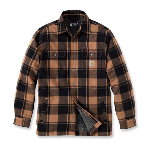 Carhartt Flanel Overhemd Met Sherpavoering | Bruin | Kies Maat