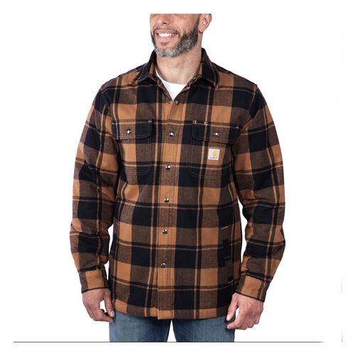 Carhartt Flannel Sherpa-Lined Shirt | Brown | Choose Size