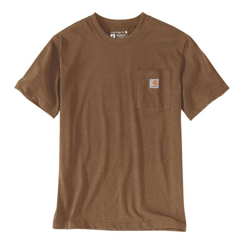 Carhartt K87 S/S T-Shirt Met Zak | Geolied Walnoot Heide | Kies Maat