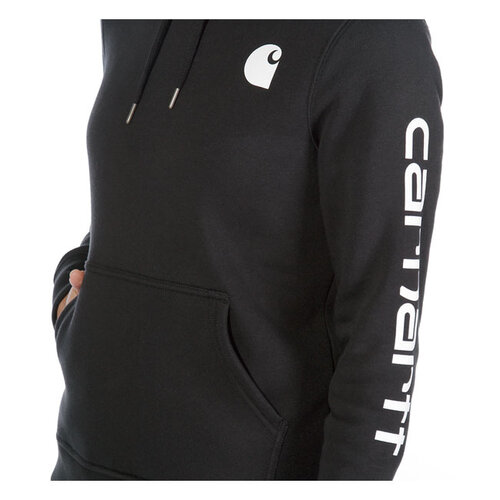 Carhartt Dameshoodie Met Logomouwen | Zwart | Kies Maat