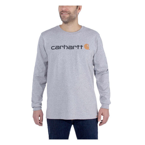 Carhartt Langarm-T-Shirt Core Logo | Heidegrau | Wählen Sie Größe
