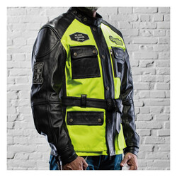 Quattro Vision leather jacket black/fluo yellow
