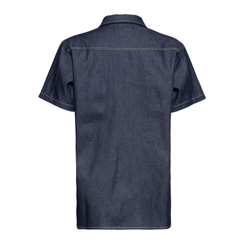 King Kerosin Motor Crew denim worker shirt dark blue wash