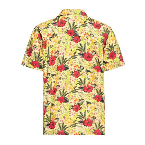 King Kerosin Chemise AOP style hawaïen tropical jaune flamboyant