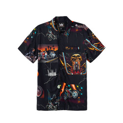 David Mann collage shirt zwart