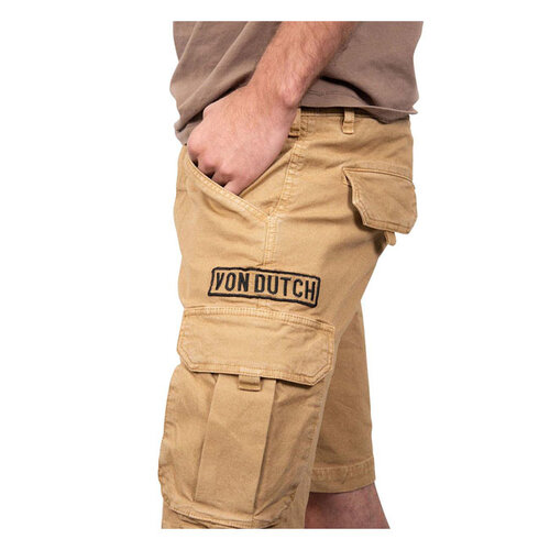 Von Dutch Cargoshorts aus Canvas, beige