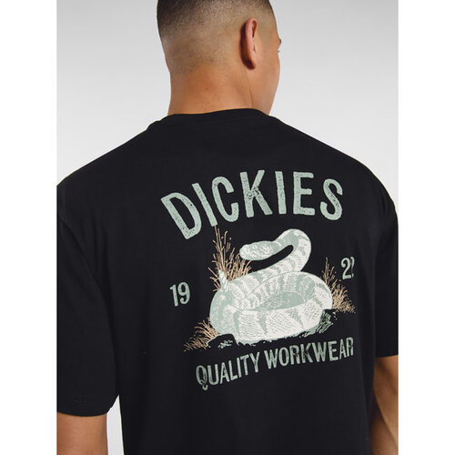 Dickies T-shirt met slangenprint, zwart