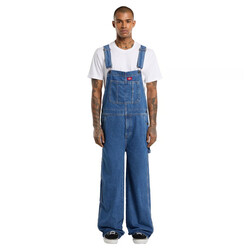 Loose Denim Bib Classic Blue