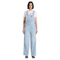 Salopette en jean ample pour femme, bleu brume