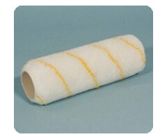 Muurroller wit/gele streep 18 cm