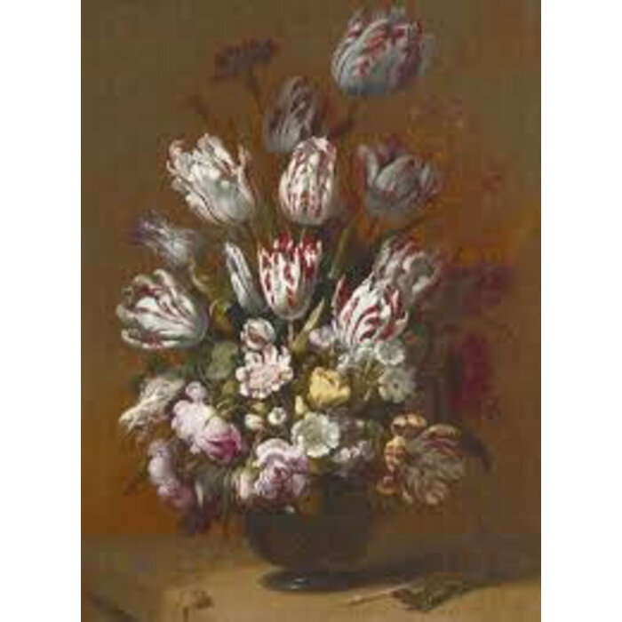 Dutch Painted Memories Mural Still Life with Flowers 8026