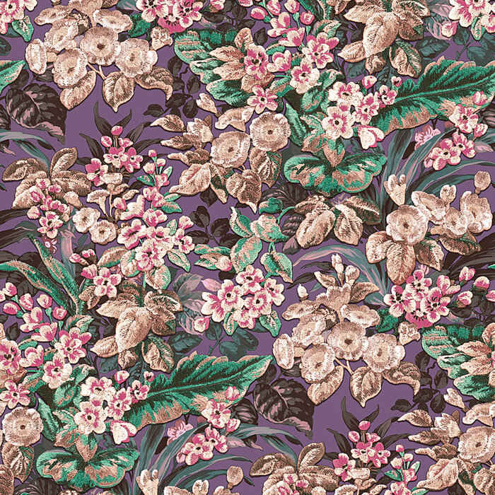Dutch Dutch Wallcovering Beaux Arts II Floral Purple Behang BA220024