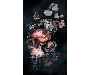 shoner wohnen Fotobehang grote bloemen op zwarte achtergrond 32755 - Donald  verf , behang ,vloeren