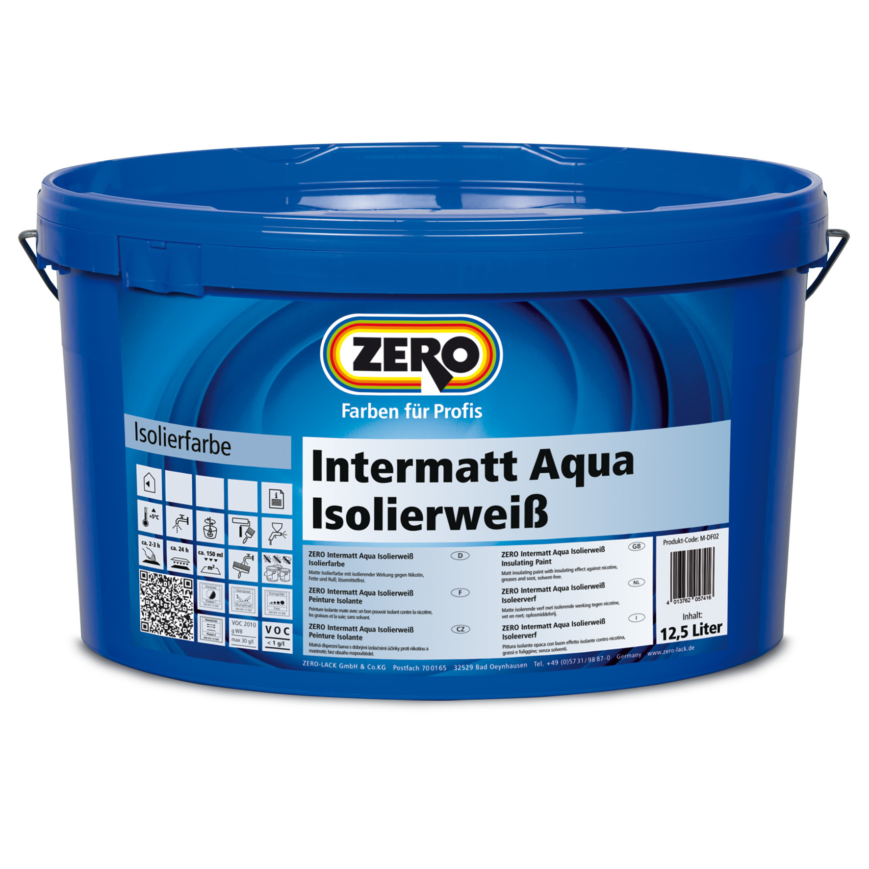 Zero-farbe ZERO Intermatt Aqua Isolierweiß