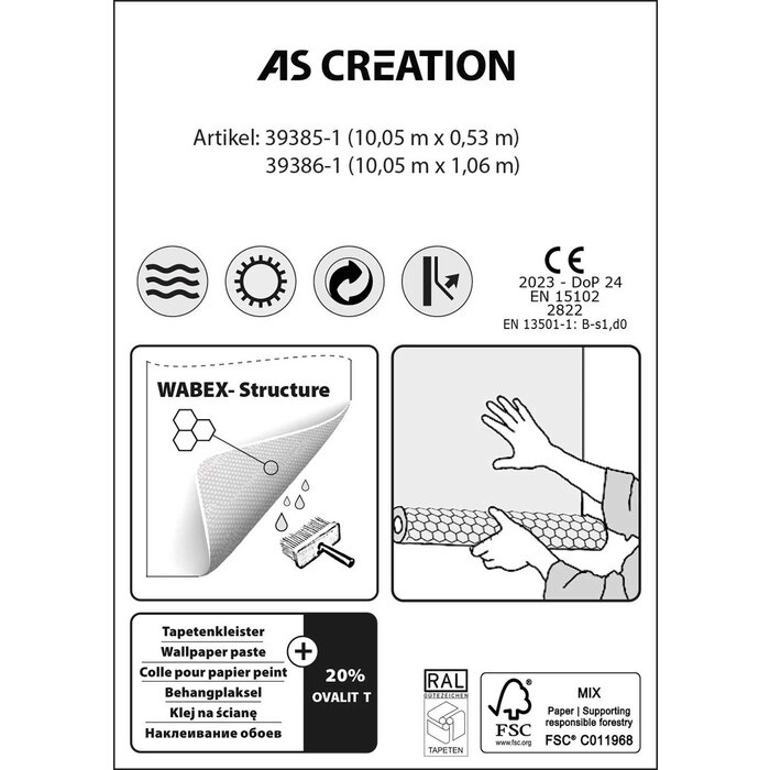 Thermowall energiebesparend vliesbehang overschilderbaar - 10,05 m x 0,53 m
