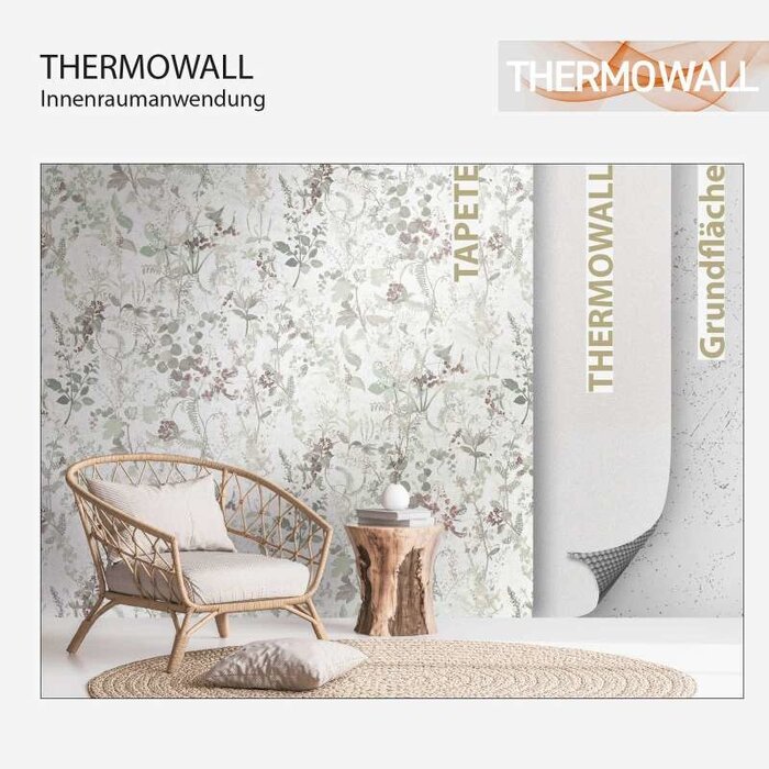 Thermowall energiebesparend vliesbehang overschilderbaar  - 10,05 m x 1,06 m