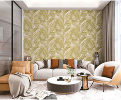 Grace - Tropical palm leaf beige/grn