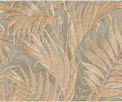 Grace - Tropical palm leaf green/gold
