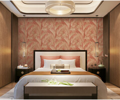 Grace - Tropical palm leaf brown/gold