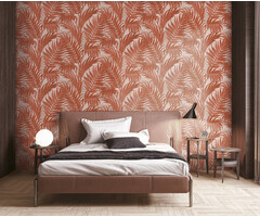 Grace - Tropical palm leaf orange/beige