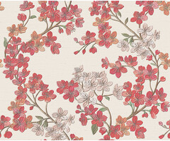 Grace - Cherry blossom cream/red