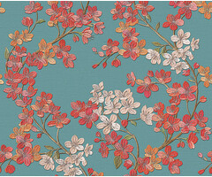 Grace - Cherry blossom aqua/red
