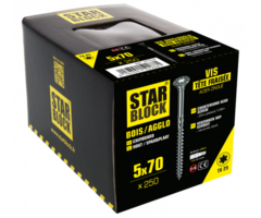 Starblock Starblock hout/spaanpl. schroef TX 5x70mm 250st