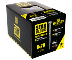 Starblock Starblock hout/spaanpl. schroef TX 6x70mm 200st