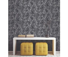 Behang met bladmotief G78299