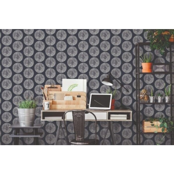 Behang met cirkelmotief G78333