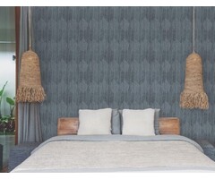 Behang met bladmotief G78339