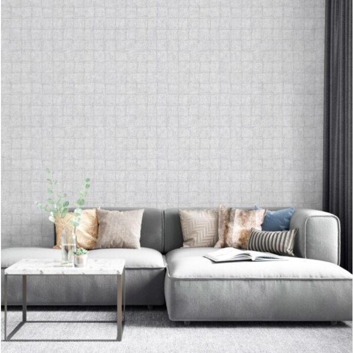 Behang met vierkante tegels 33971