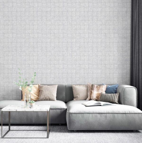 Behang met vierkante tegels 33971