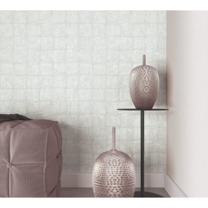 Behang met vierkante tegels 33970