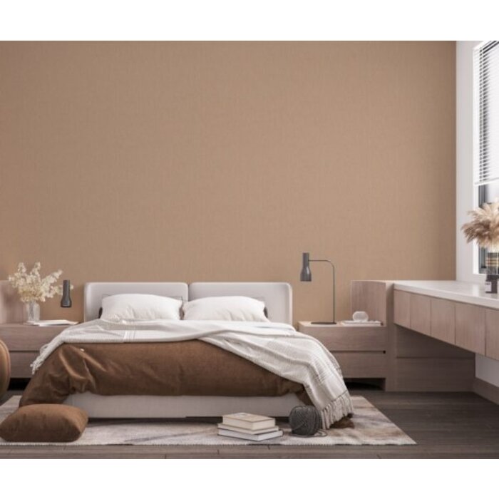 Behang met linnen look 33966