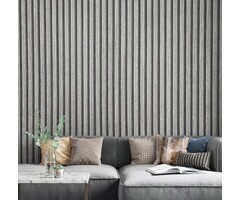 Behang met houten lamellen 33959