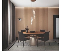 Behang met houten lamellen 33958